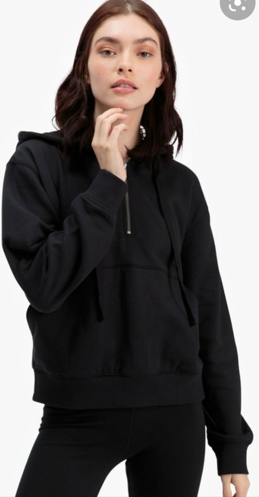 Richer Poorer Women's Fleece Half Zip Hoodie - Black